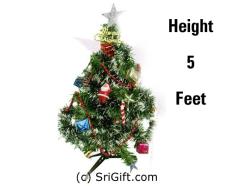 Artificial Christmas Tree with Decorations - 5 feet height.