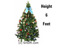 Artificial Christmas Tree with Decorations - 6 feet height.